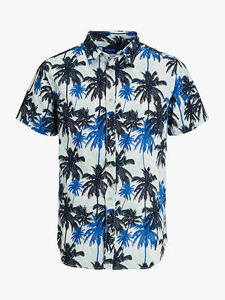 Jack & Jones Kids' Palm Print Shirt, Nautical Blue