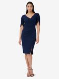 Adrianna Papell Knit Crepe Pearl Trim Knee Length Dress