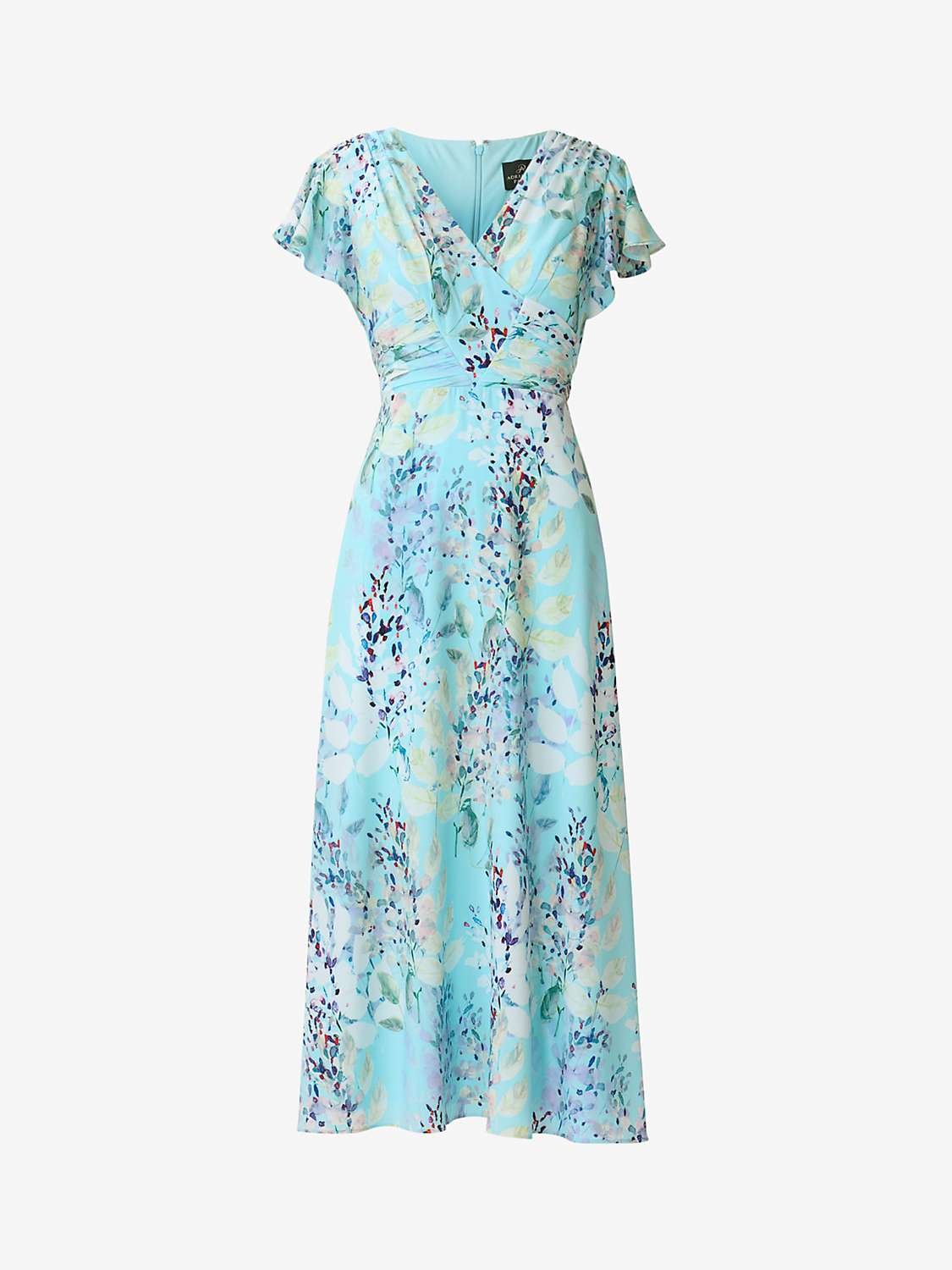 Buy Adrianna Papell Floral Printed Midi Dress, Light Blue Multi Online at johnlewis.com