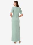 Adrianna Papel Draped Knit Crepe Gown, Icy Sage