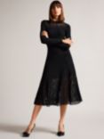 Ted Baker Latinia Textured Midi Dress, Black