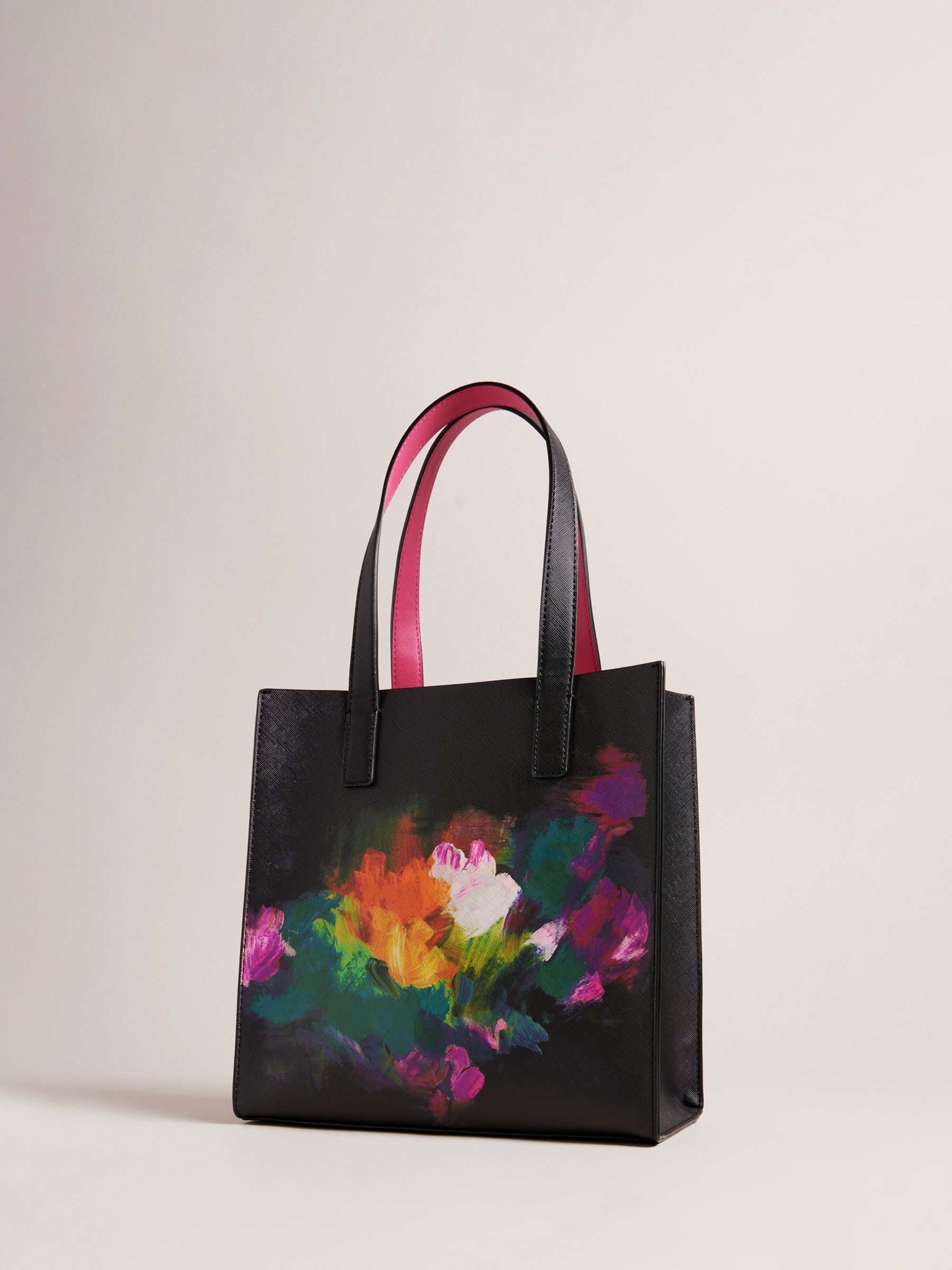 Ted Baker Flora Large Icon Tote Bag – Black with Flower – Galoshire