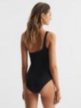 Reiss Bethany Asymmetric Neck Swimsuit, Black