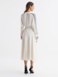 Reiss Nyla Side Stripe Wrap Dress, Ivory