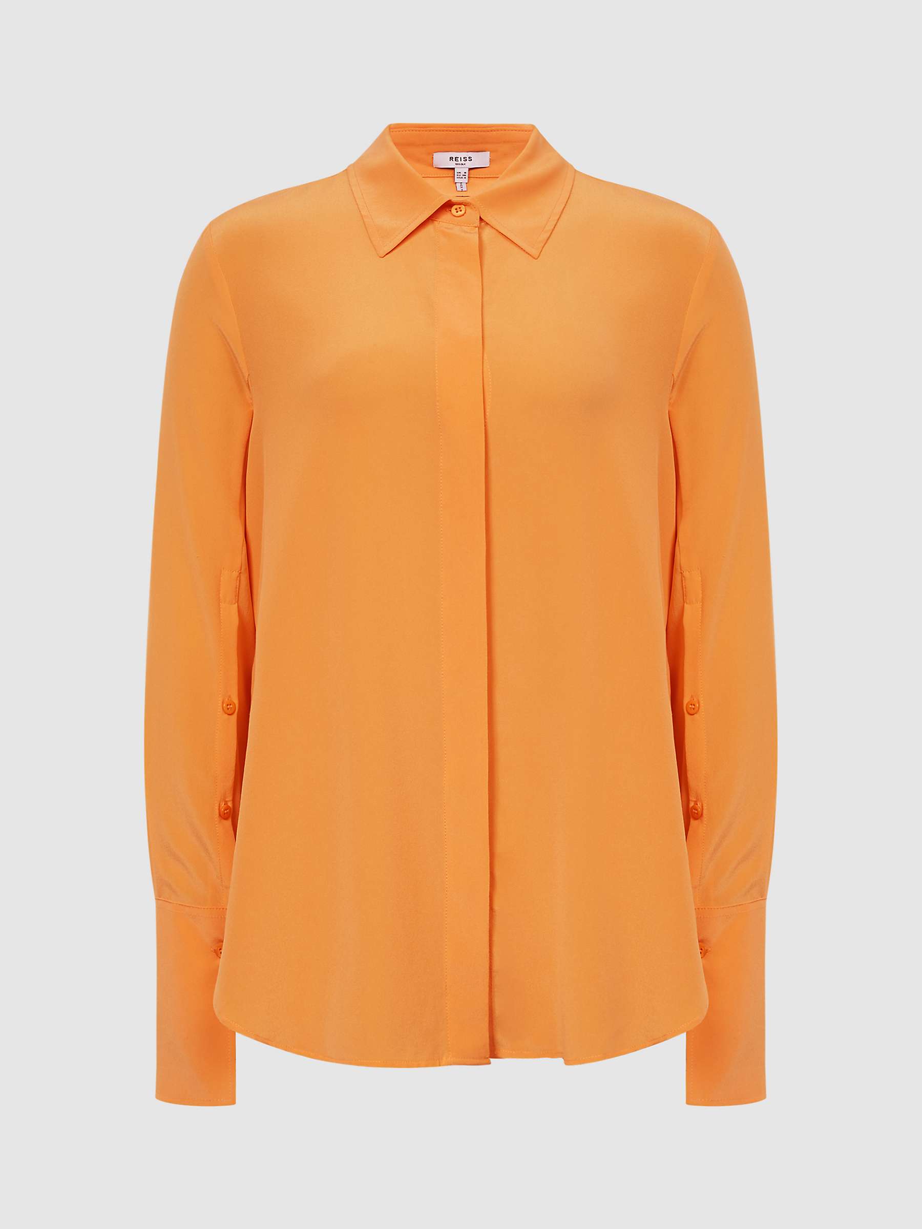 Reiss Kia Silk Shirt, Orange at John Lewis & Partners