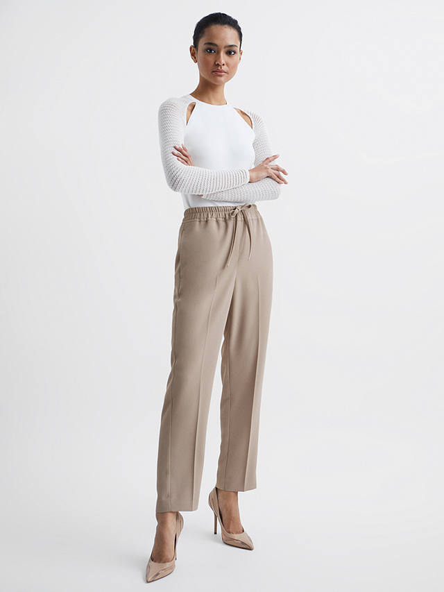 Reiss Hailey Pull On Trousers, Mink