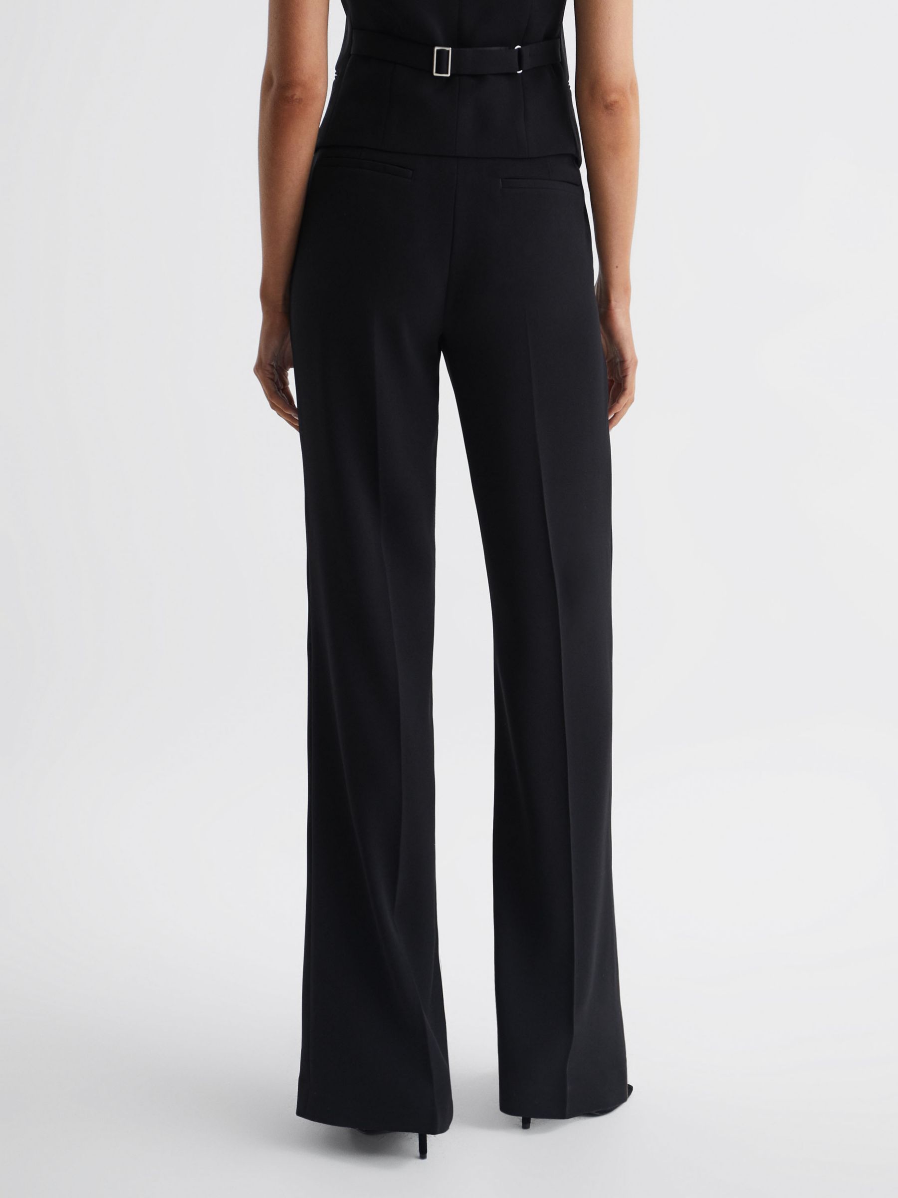 Reiss Margeaux Tailored Trousers, Black at John Lewis & Partners