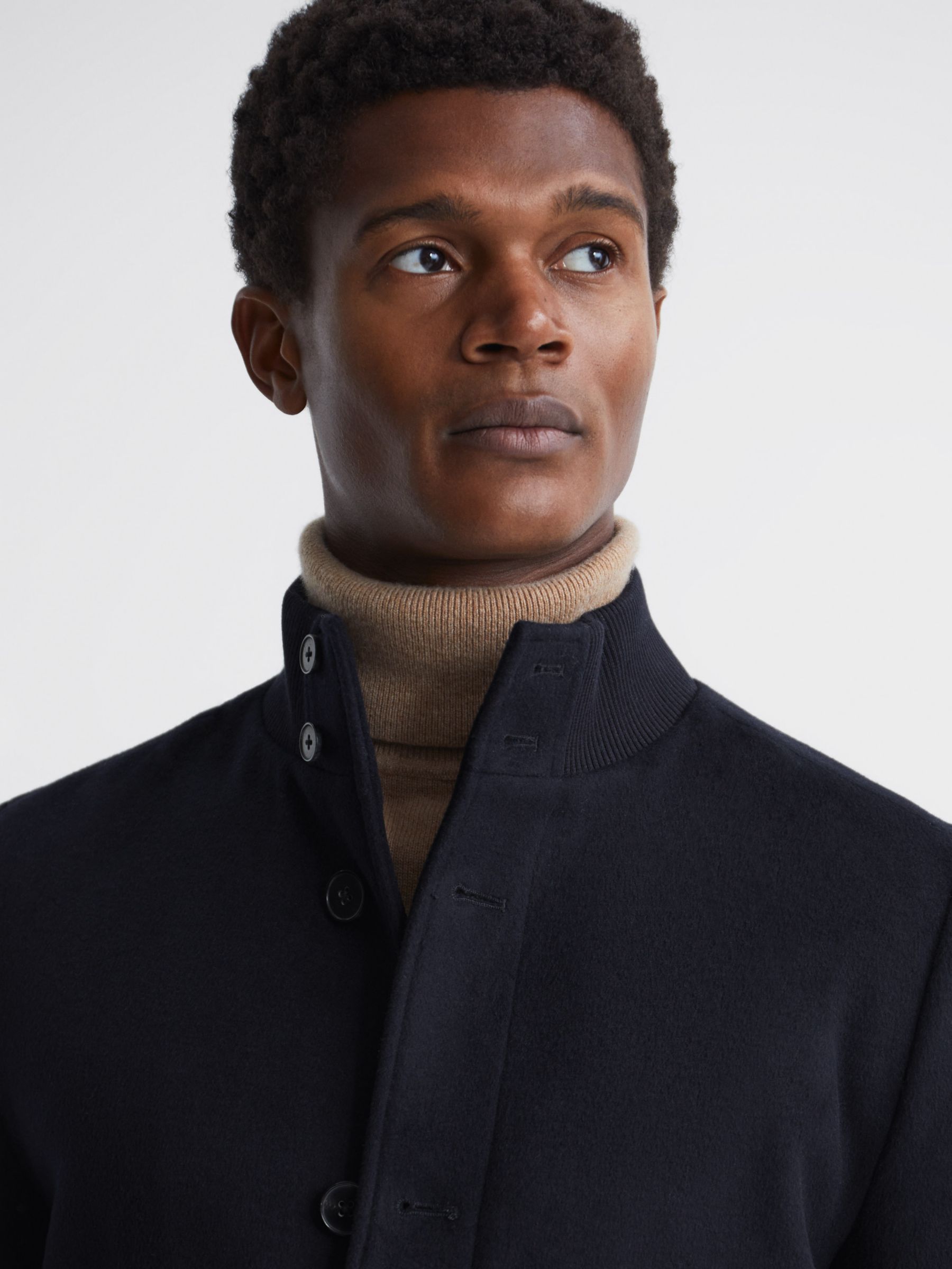 Reiss Vienna Wool Blend Jacket, Navy at John Lewis & Partners