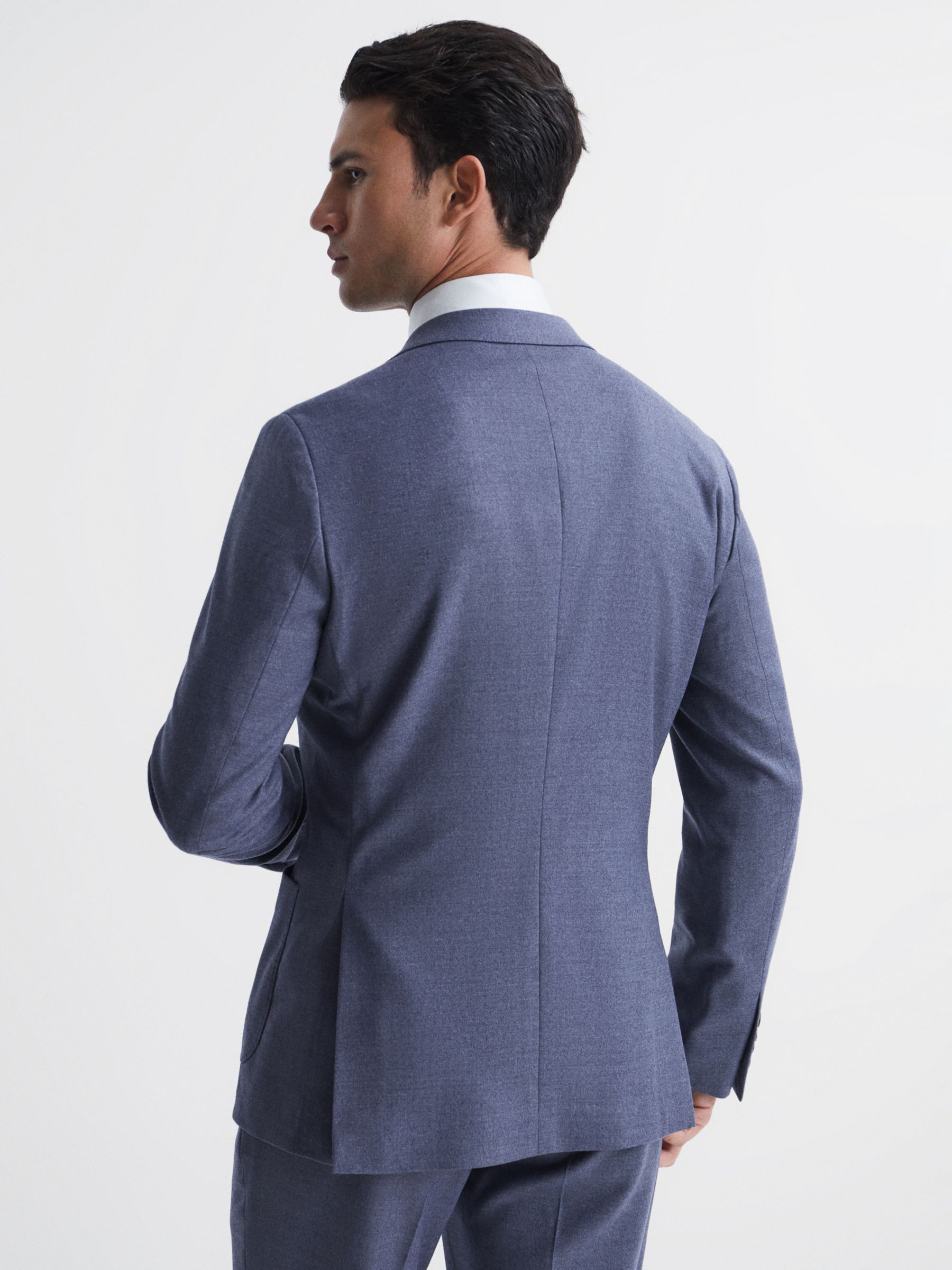 Reiss Marquee Double Breasted Wool Blend Suit Jacket, Airforce Blue, 44