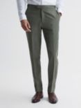 Reiss Firm Tailored Wool Suit Trousers, Green