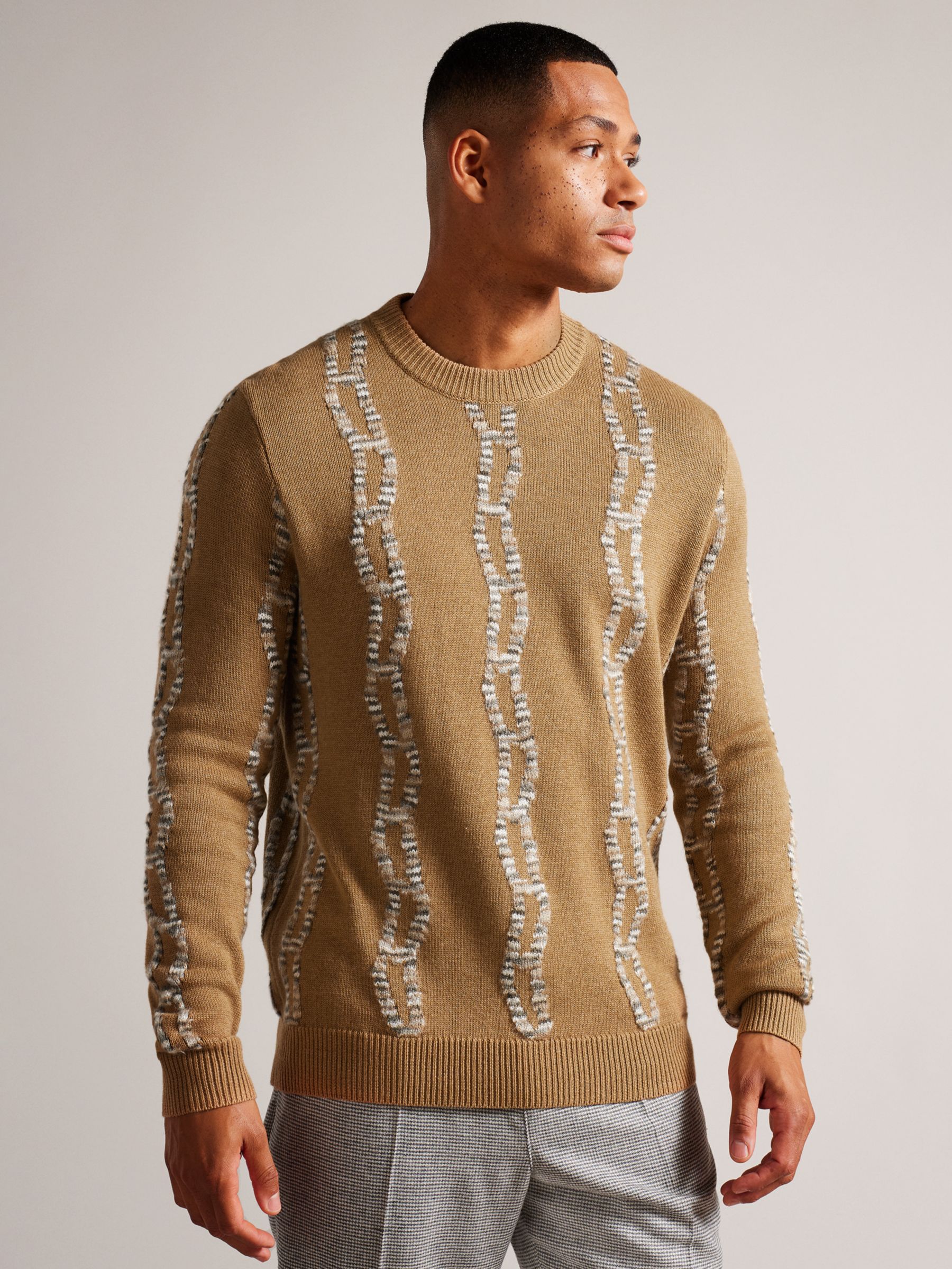 Ted Baker Cable Crew Jumper, Camel