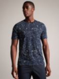 Ted Baker Abstract Print Short Sleeve T-Shirt, Navy