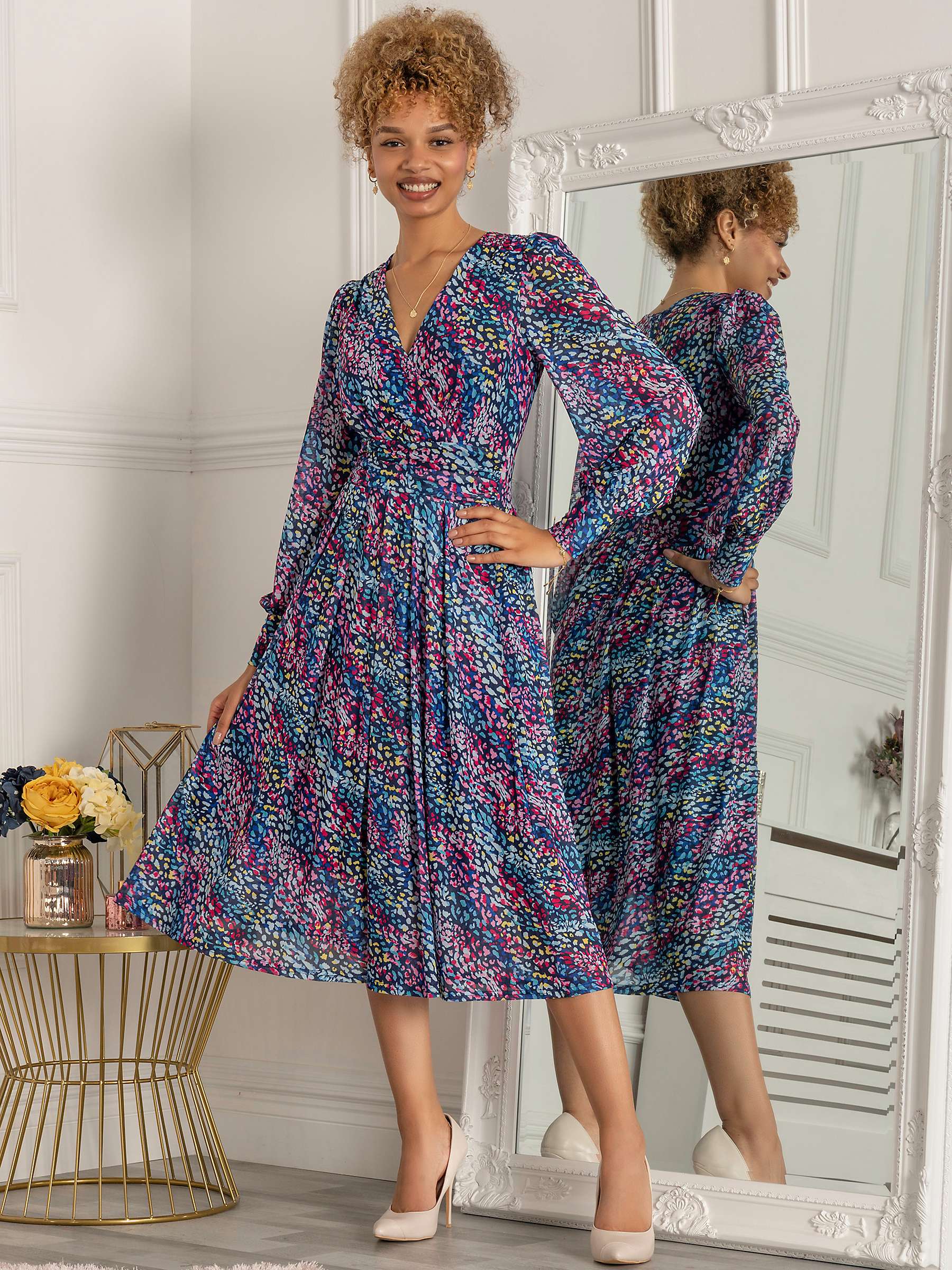 Buy Jolie Moi Maaike Floral Print Long Sleeve Midi Dress Online at johnlewis.com