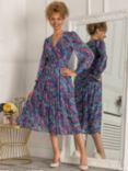 Jolie Moi Maaike Floral Print Long Sleeve Midi Dress