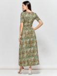 Jolie Moi Saniya Leopard Print Maxi Dress, Green
