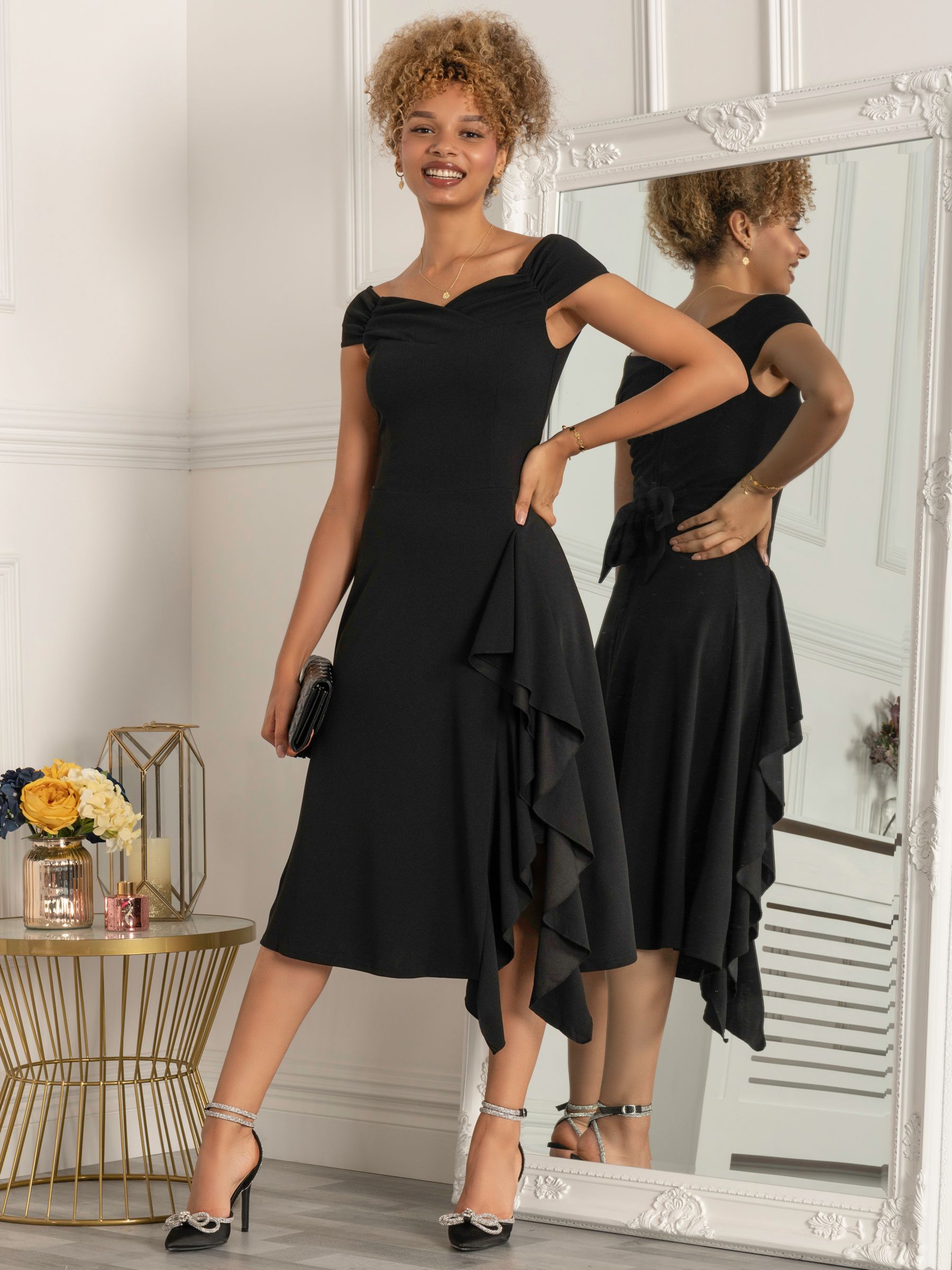 Buy Jolie Moi Desiree Flared Ruffle Midi Dress Online at johnlewis.com