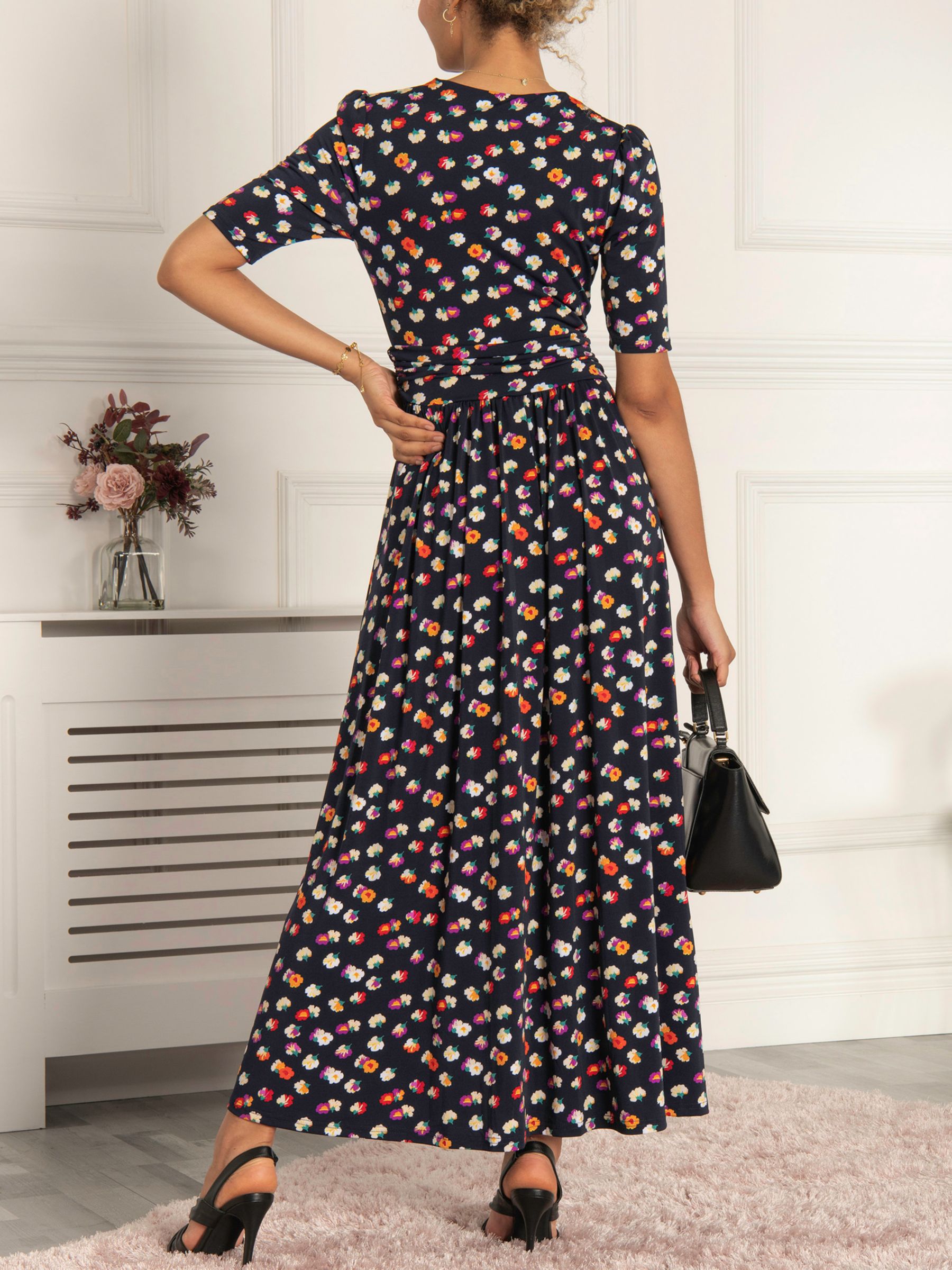 Jolie Moi Saniya Floral Print Maxi Dress, Navy