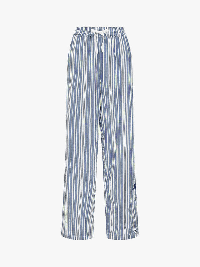 Nudea The PJ Trouser Pyjama Bottoms, White/Navy