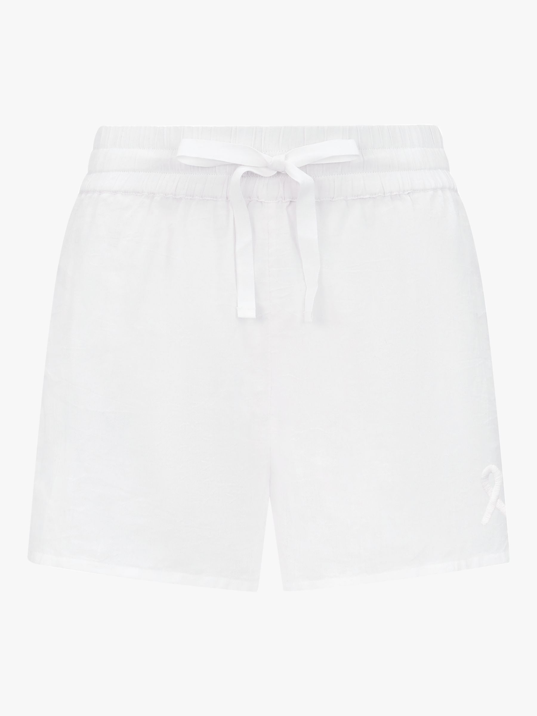 Nudea Boxer Pyjama Shorts, White, XS