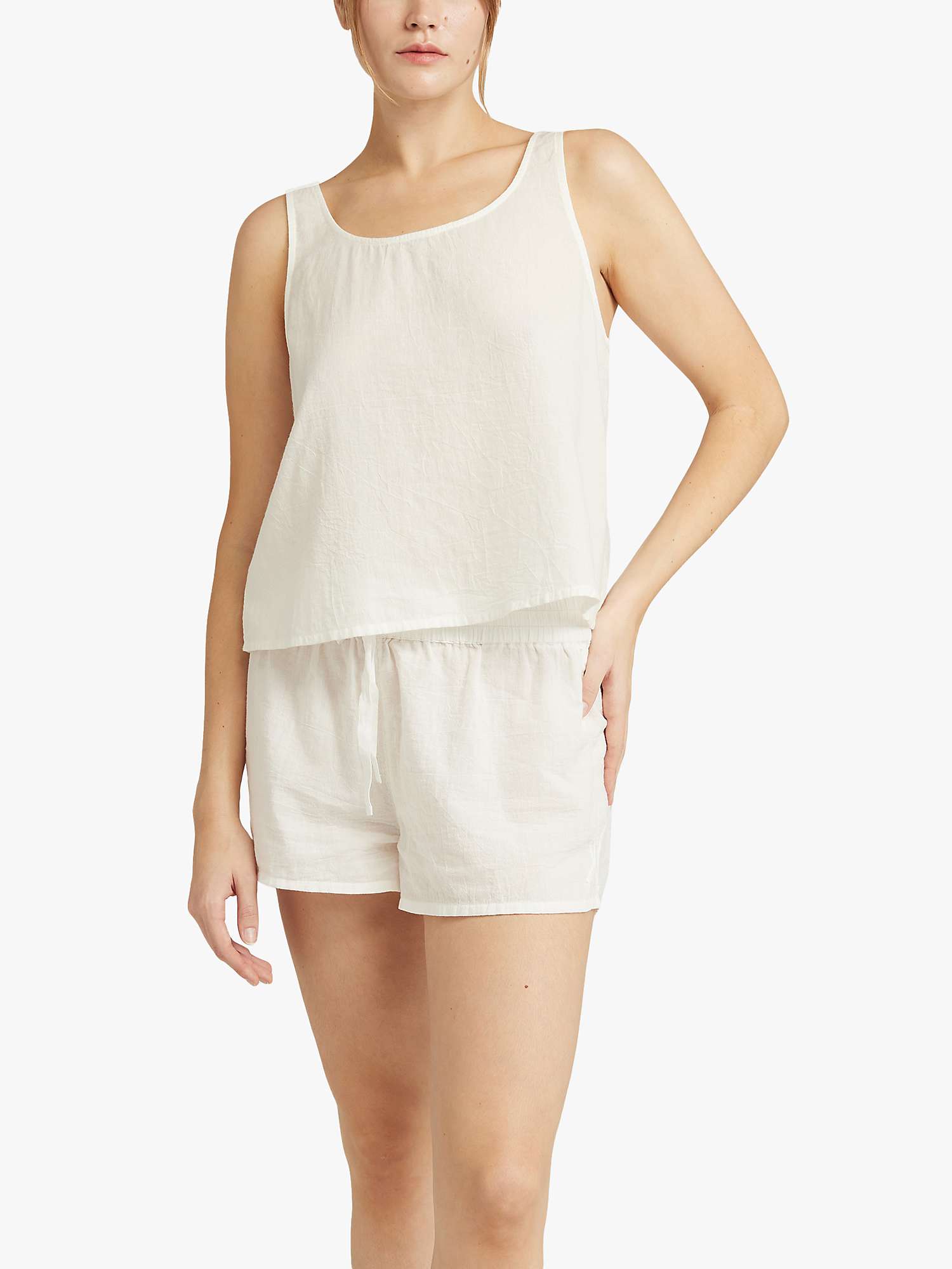Buy Nudea Plain The Night Vest Scoop Neck Cami Pyjama Top, White Online at johnlewis.com