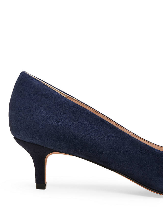 Phase Eight Structured Bow Kitten Heel Shoes, Navy