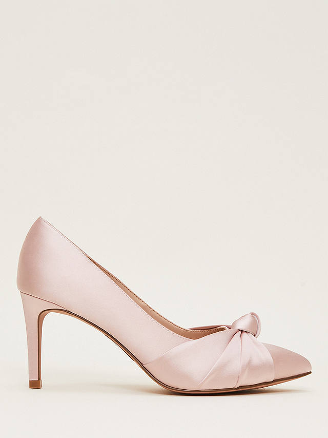 Phase Eight Satin Knot Front Court Shoes, Antique Rose at John Lewis ...