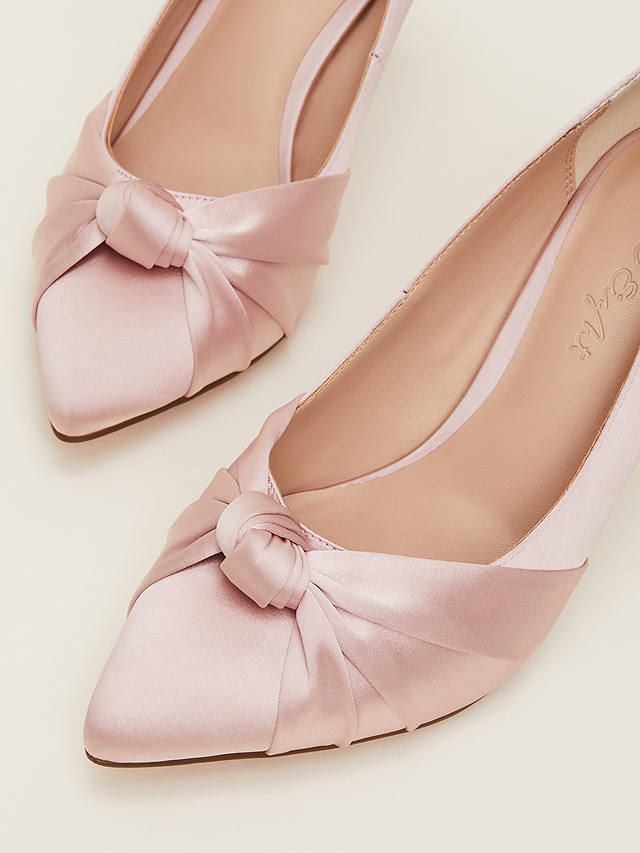 Phase Eight Satin Knot Front Court Shoes, Antique Rose