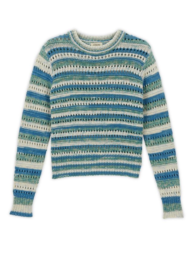 Albaray Crochet Stripe Jumper, Multi, 8