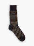 Boss Stripe & Solid Pattern Socks, Pack of 2, Black