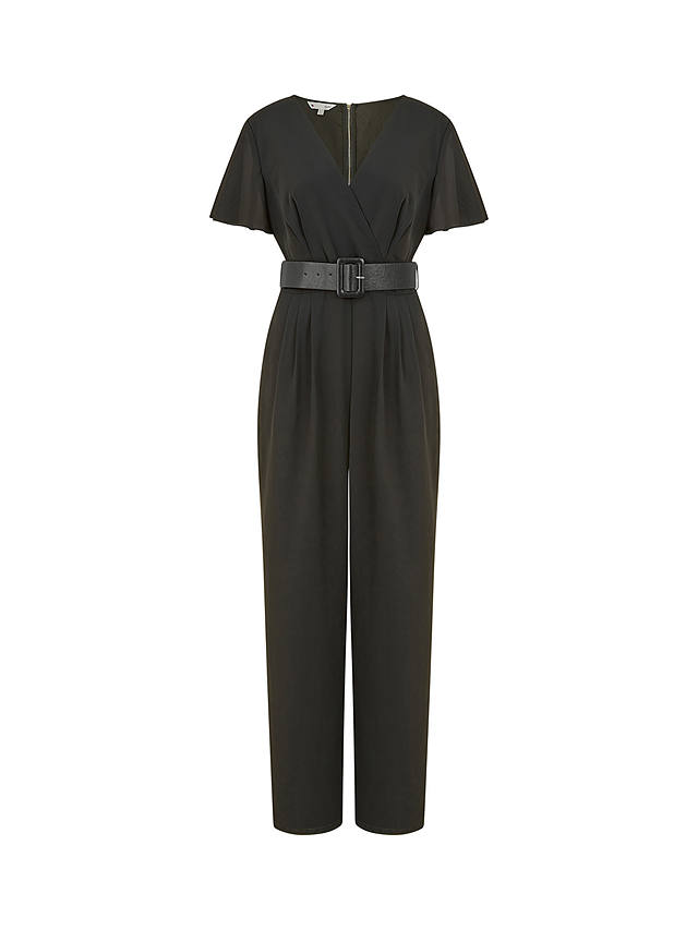 Yumi Belted Wrap Over Jumpsuit, Black at John Lewis & Partners