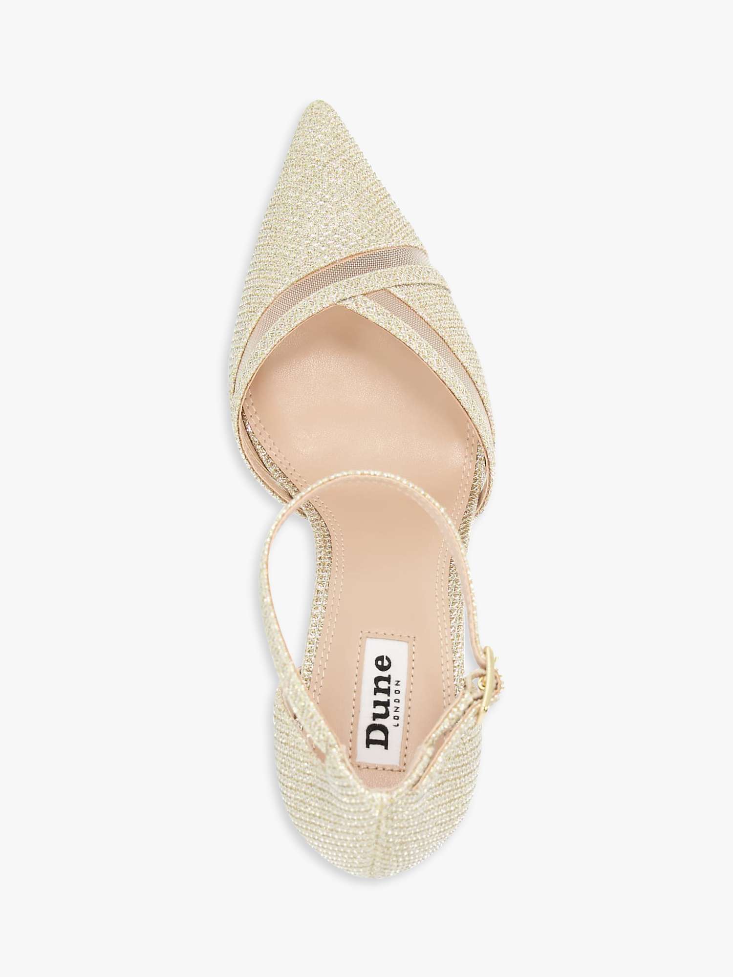 Dune Deaner Two Part High Heel Court Shoes, Gold at John Lewis & Partners