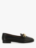 Dune Goldsmith Wide Fit Leather Chain Detail Loafers, Black