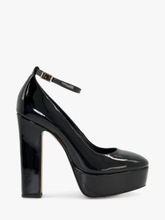 Leather platform sale heels