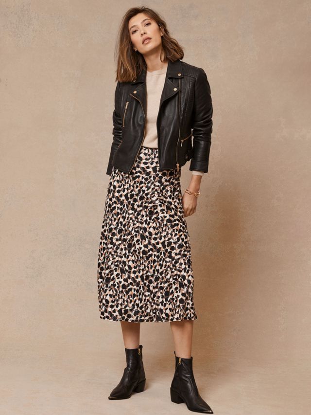 Animal print shop velvet skirt