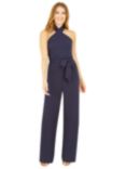 Mela London Cross Over Halter Neck Jumpsuit, Navy