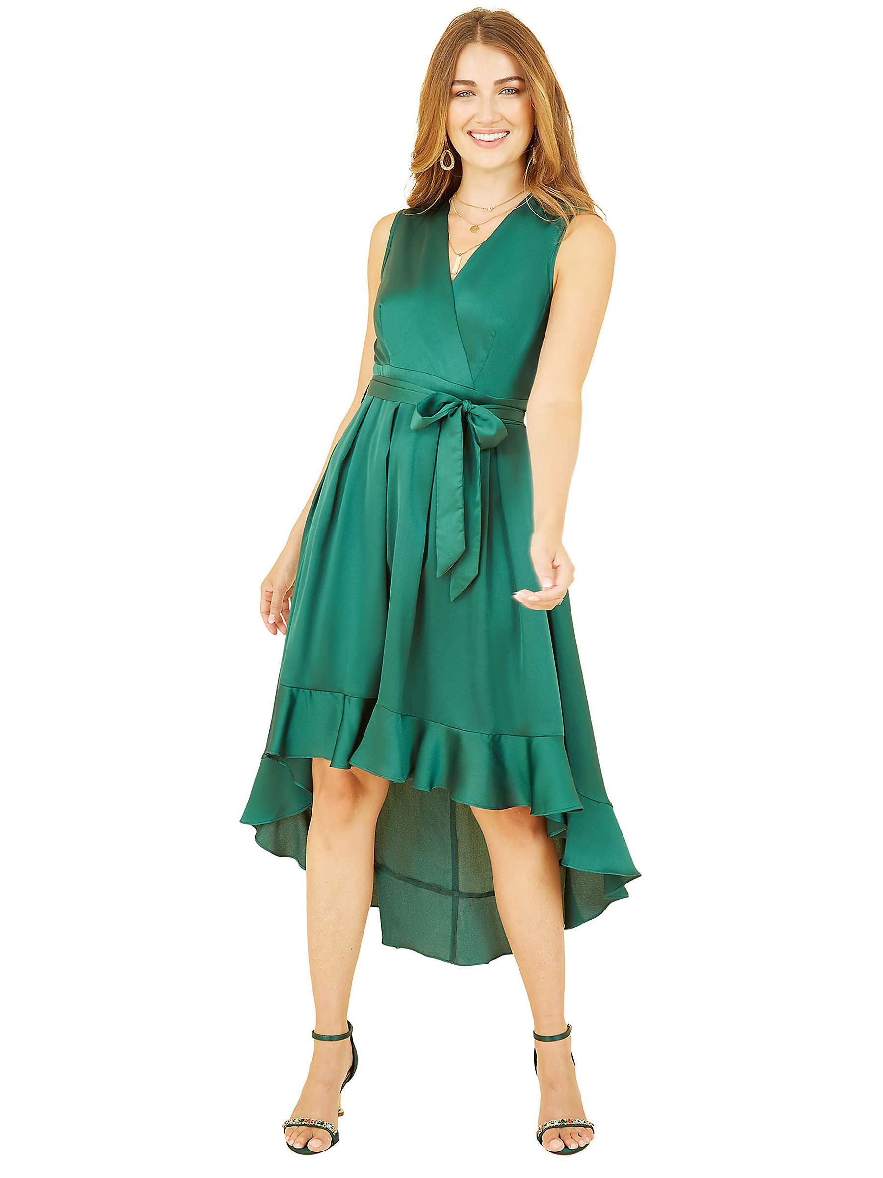 Buy Mela London Dipped Hem Satin Midi Dress Online at johnlewis.com