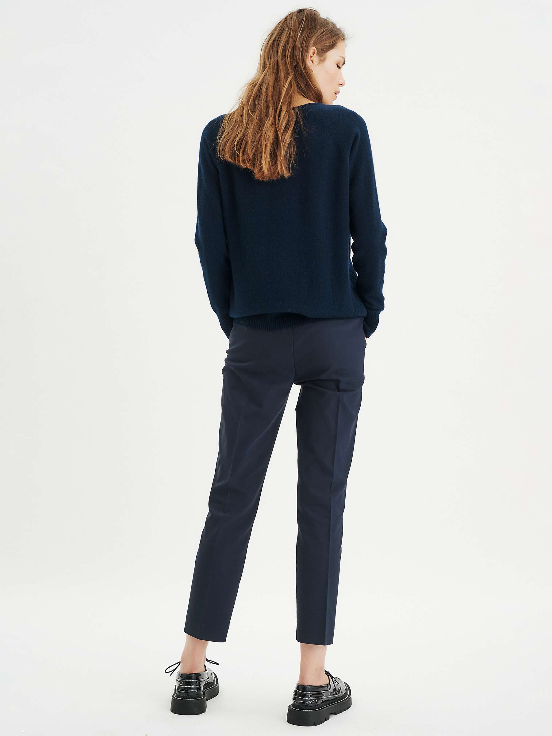 Buy InWear Zella Cotton Blend Trousers, Marine Blue Online at johnlewis.com