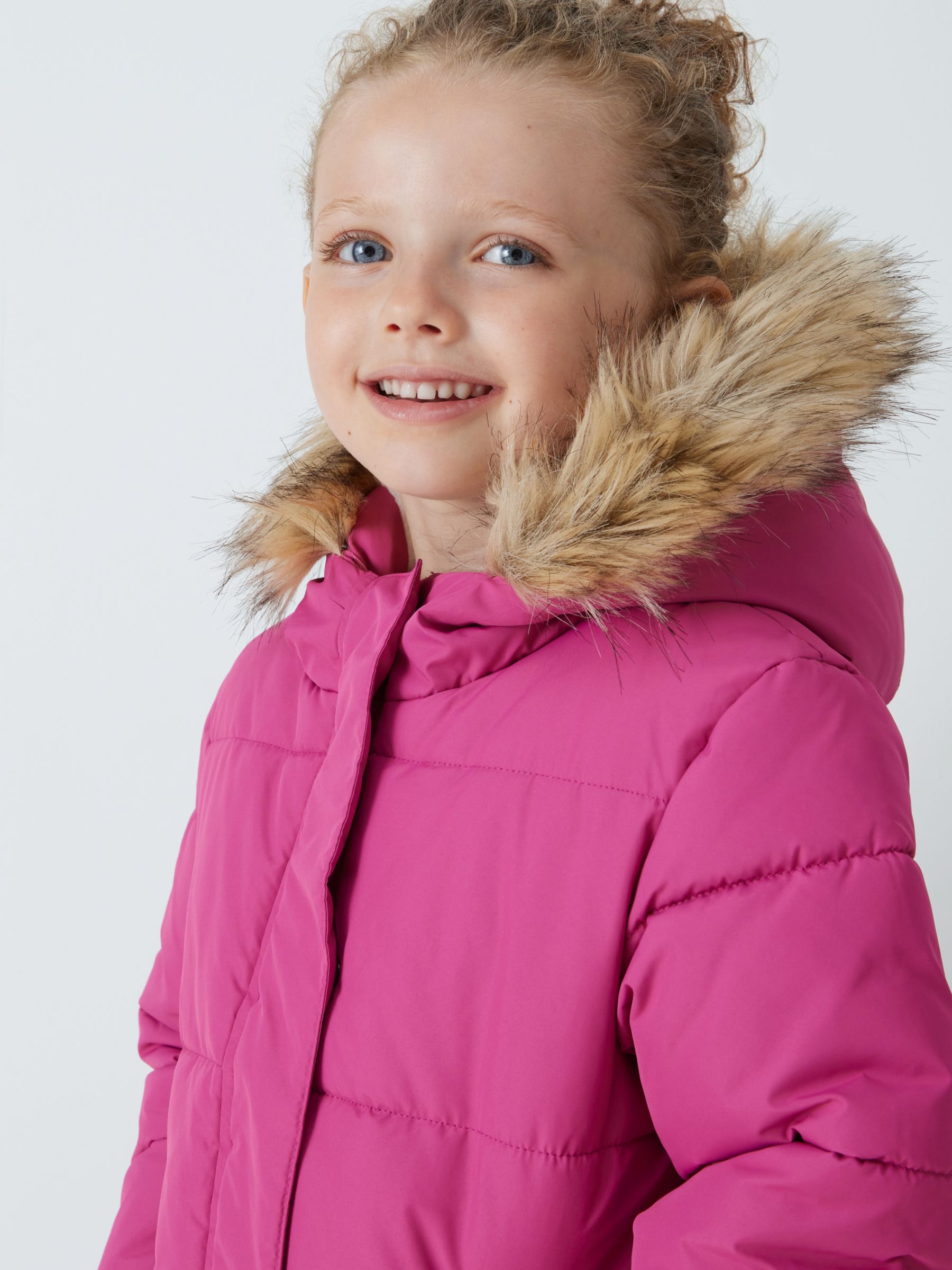 John Lewis Girls' Padded Coat, Pink