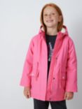 John Lewis Kids' Plain Hooded Rain Coat, Hot Pink
