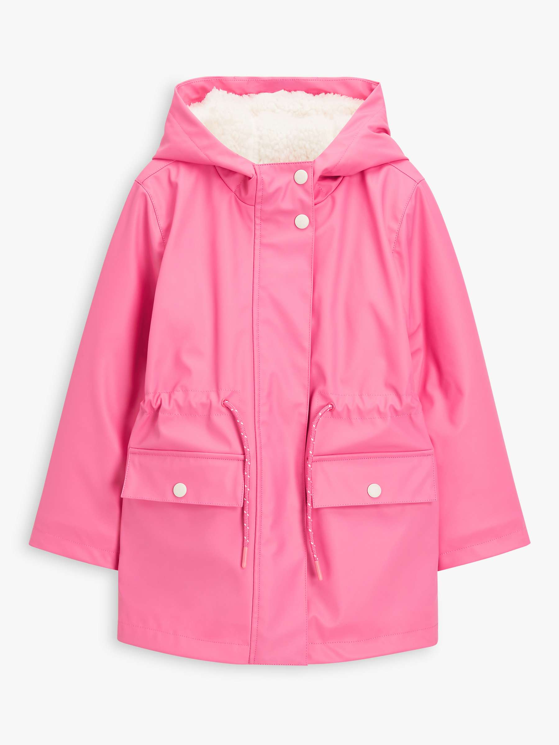 Buy John Lewis Kids' Plain Hooded Rain Coat, Hot Pink Online at johnlewis.com