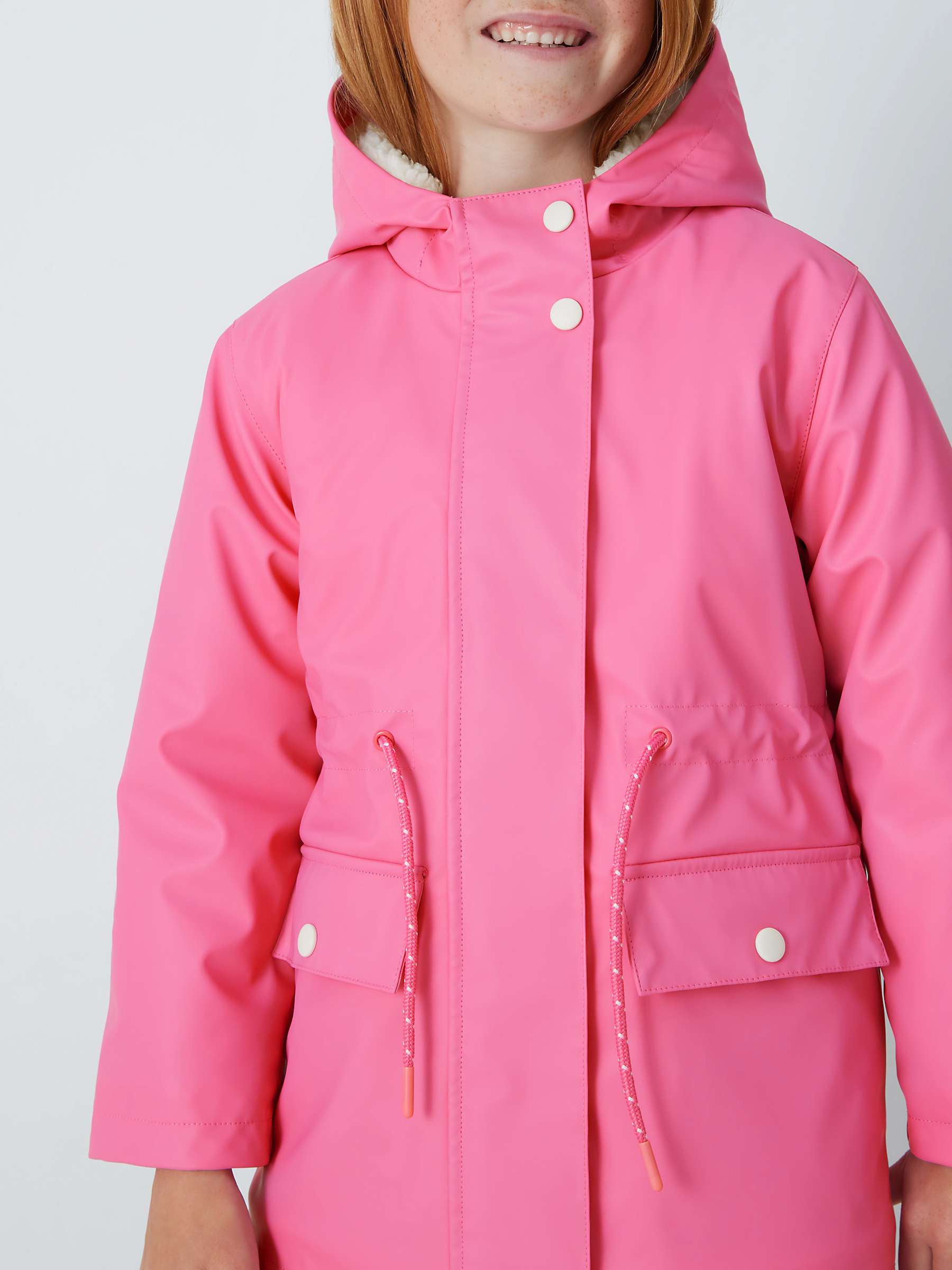 Buy John Lewis Kids' Plain Hooded Rain Coat, Hot Pink Online at johnlewis.com