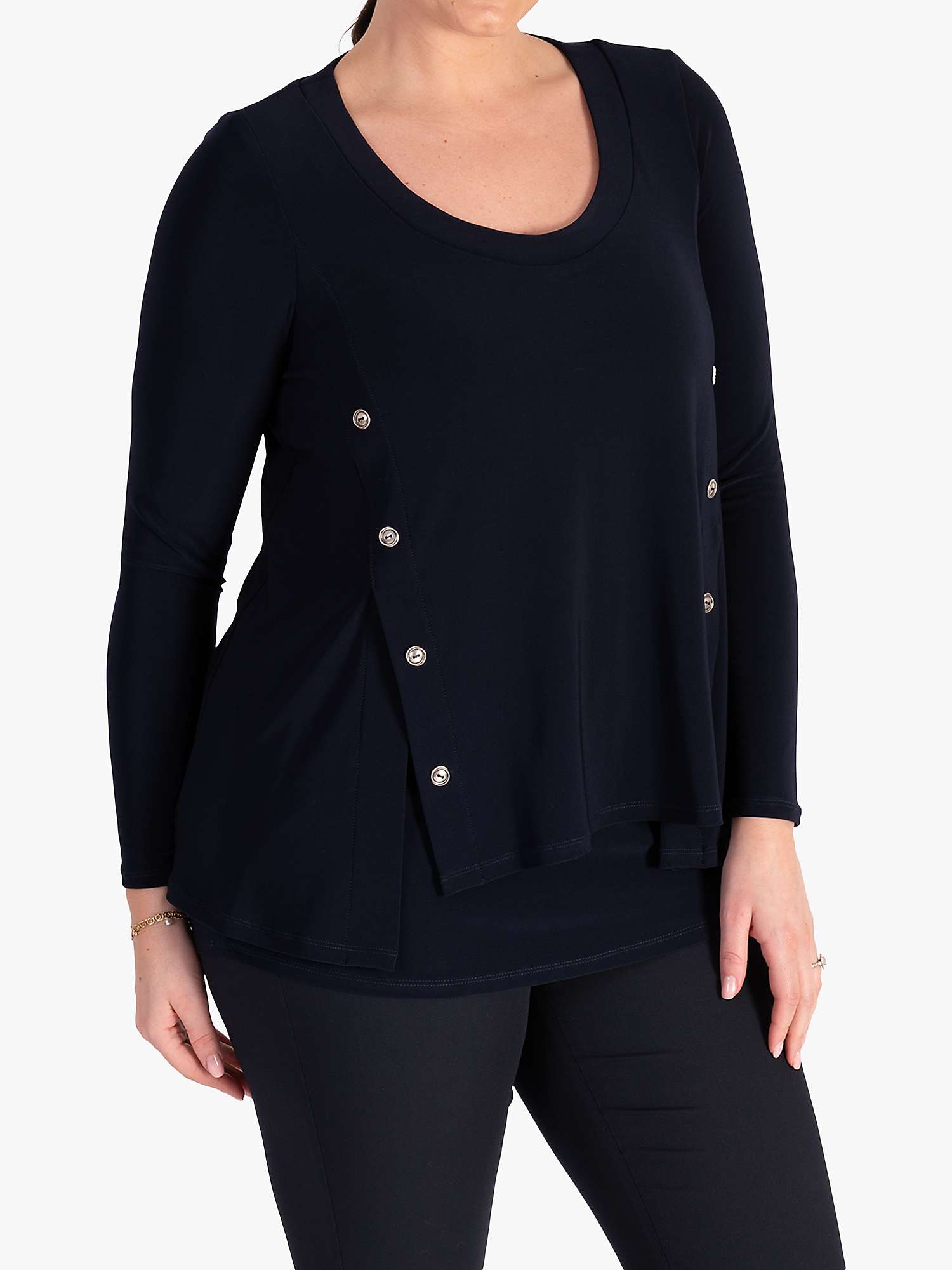 Buy chesca Button Trim Top, Navy Online at johnlewis.com