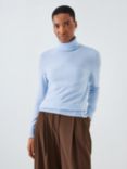 John Lewis Cashmere Roll Neck Jumper, Blue