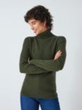 John Lewis Cashmere Roll Neck Jumper, Green