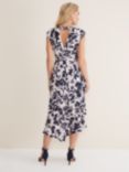 Phase Eight Willow Floral Cowl Neck Midi Dress, Latte/Multi