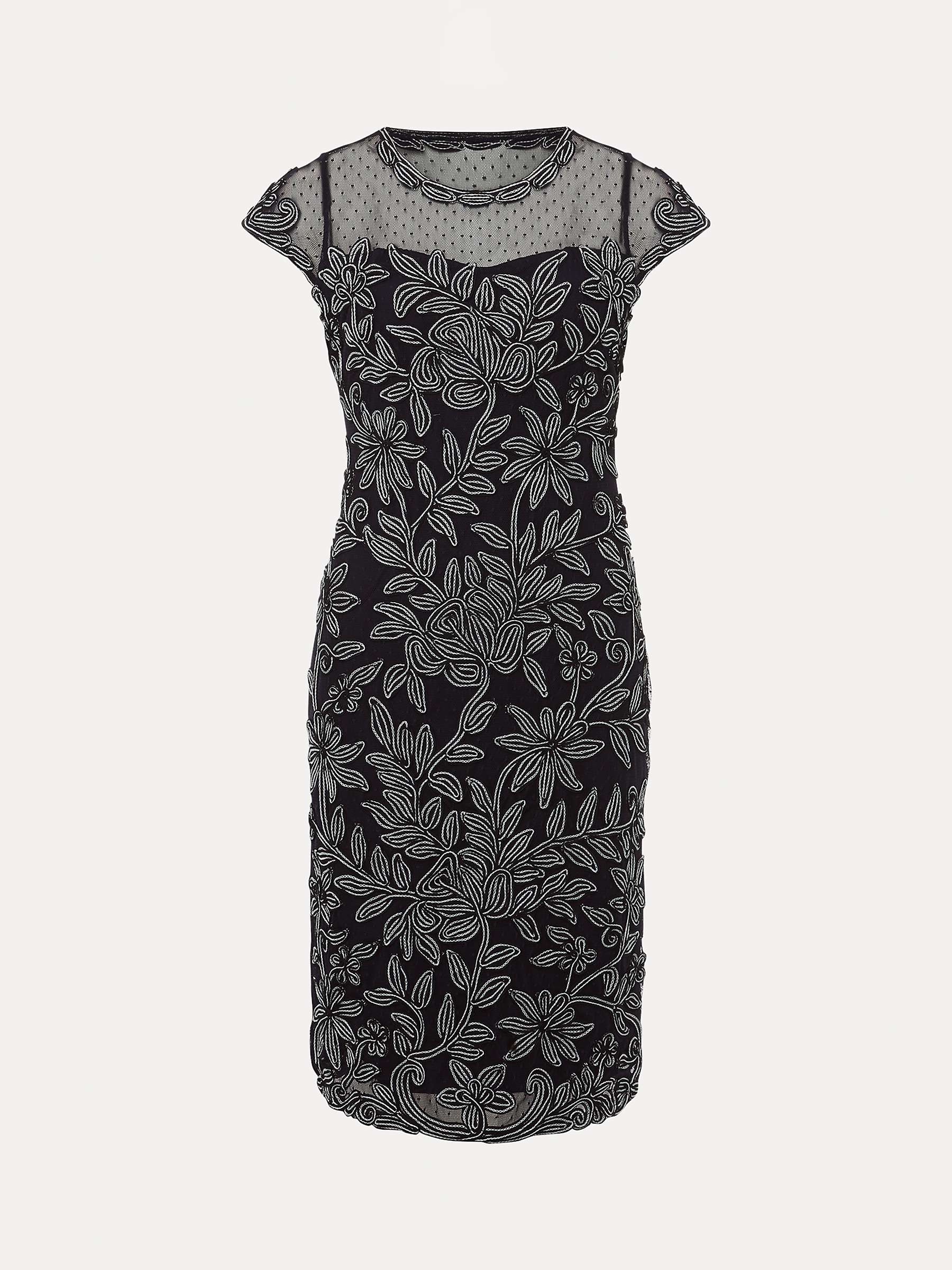 Buy Phase Eight Zila Floral Tapework Knee Length Dress, Navy/Ivory Online at johnlewis.com