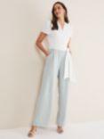 Phase Eight Eloise Wide Leg Jumpsuit, Eau De Nil/Ivory, Eau De Nil/Ivory