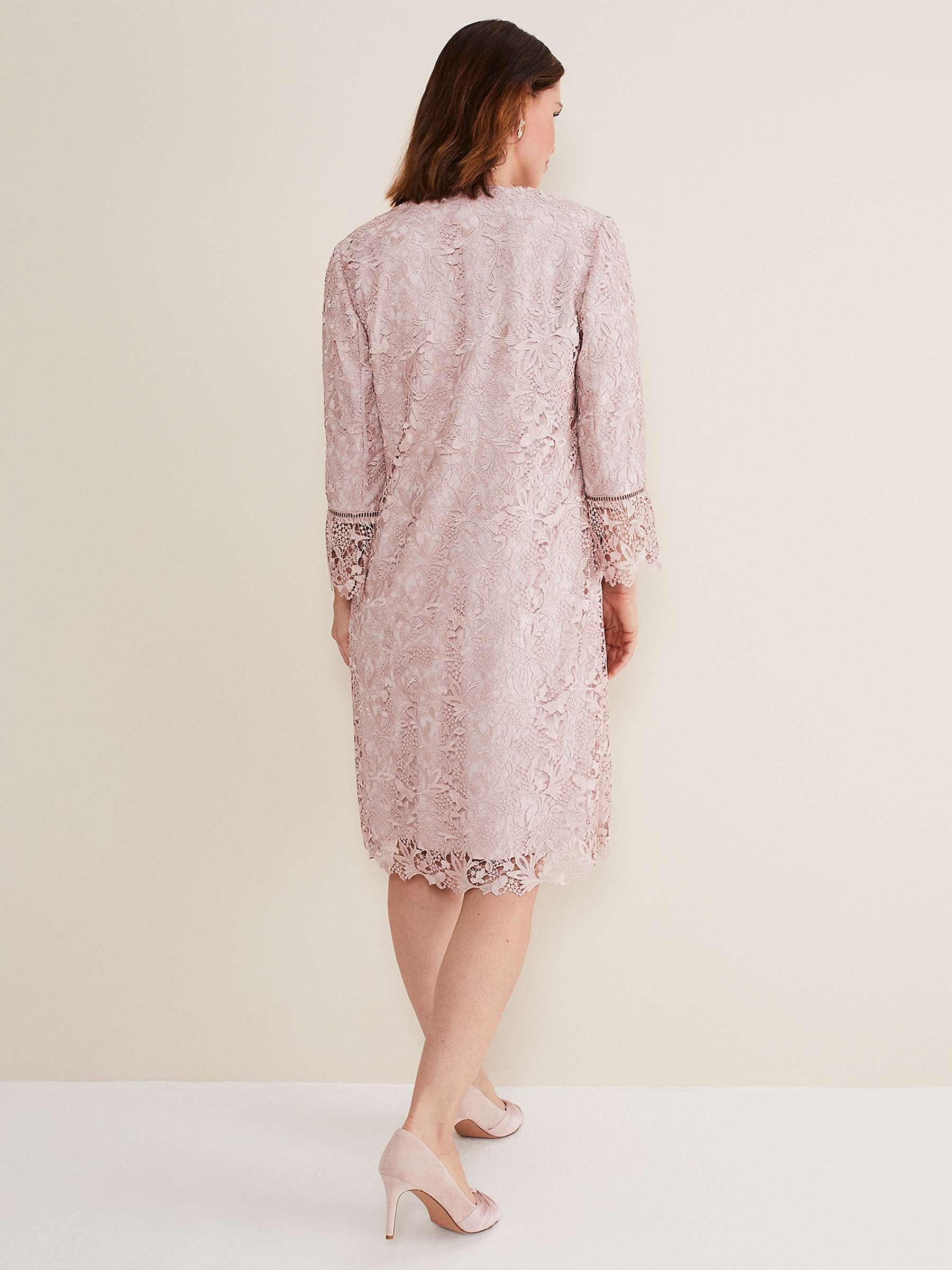 Buy Phase Eight Isabella Lace Coat, Antique Rose Online at johnlewis.com