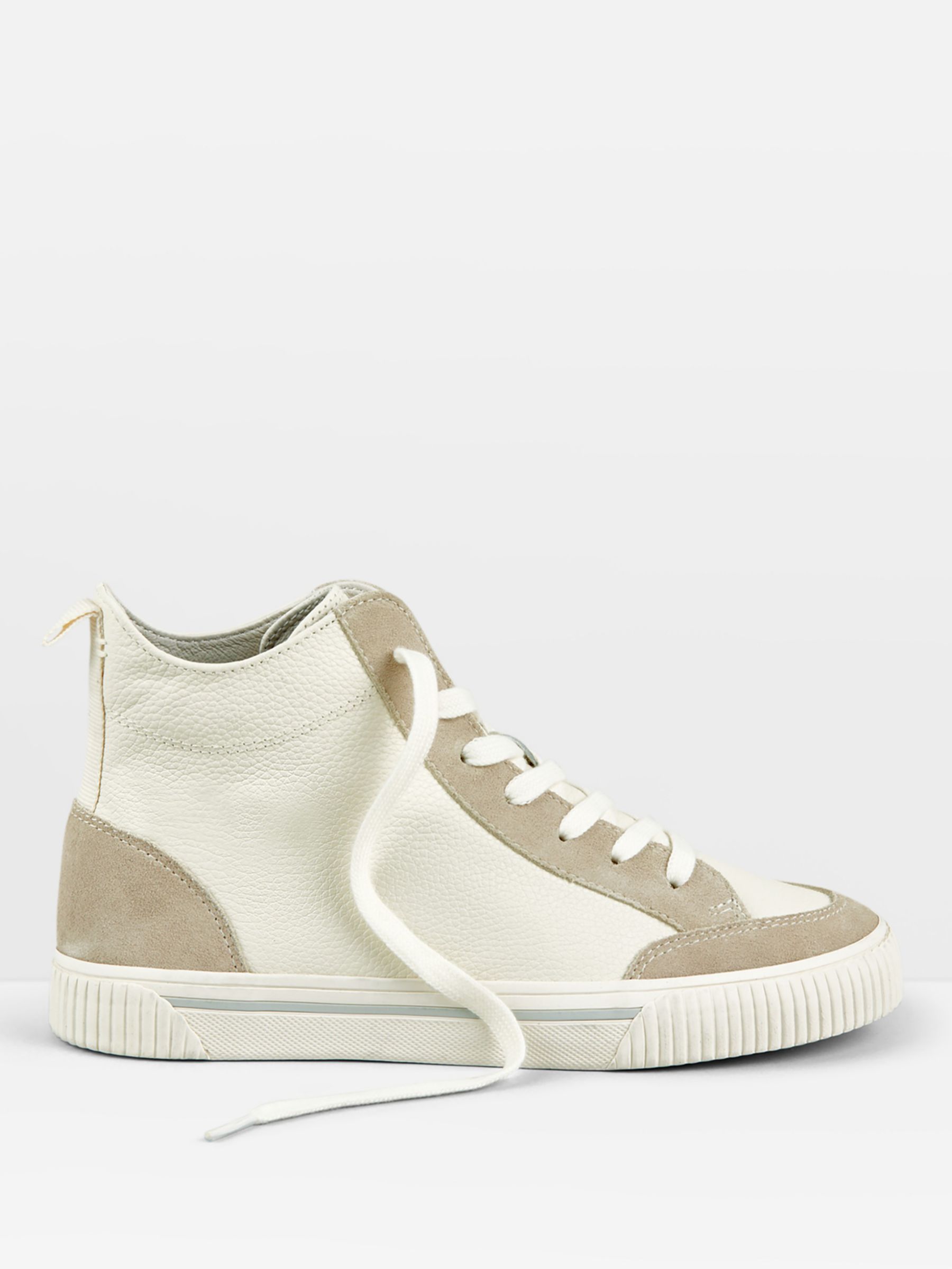 HUSH Auden Leather Hi Top Trainers, White at John Lewis & Partners