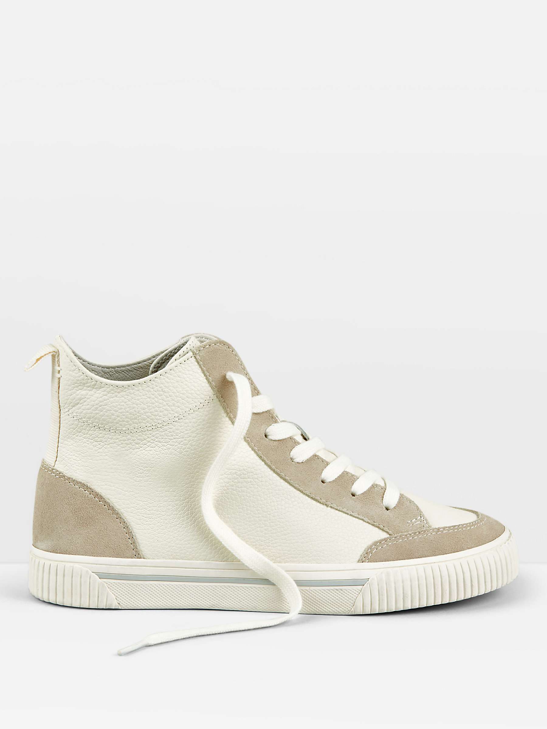 Buy HUSH Auden Leather Hi Top Trainers, White Online at johnlewis.com